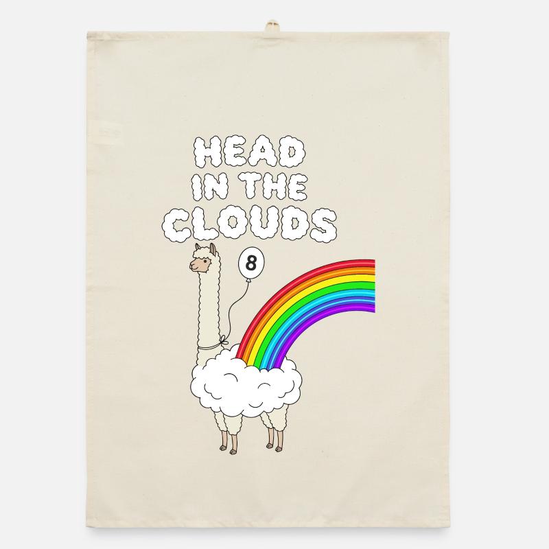 Head In The Clouds Alpaga 8e anniversaire Torchon bio