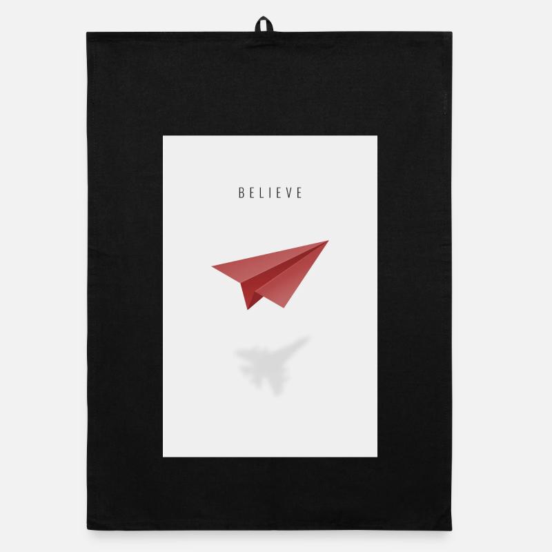 crois avec un avion en papier Torchon bio
