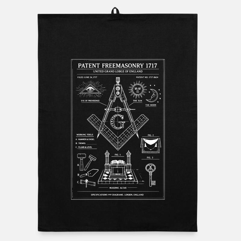 Masonic Compass Eye Emblem Organic dish towel