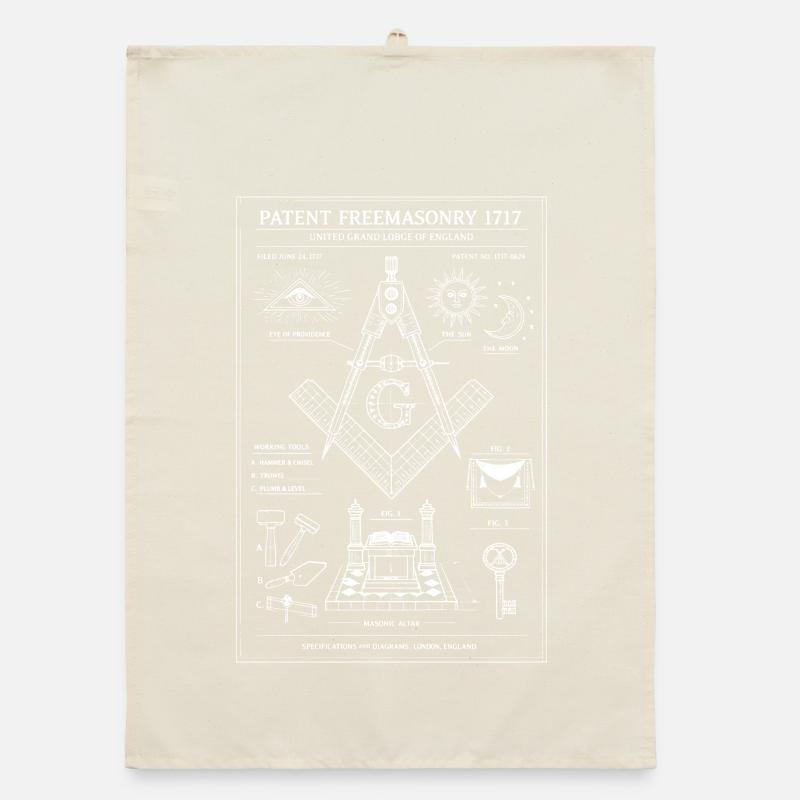 Masonic Compass Eye Emblem Organic dish towel