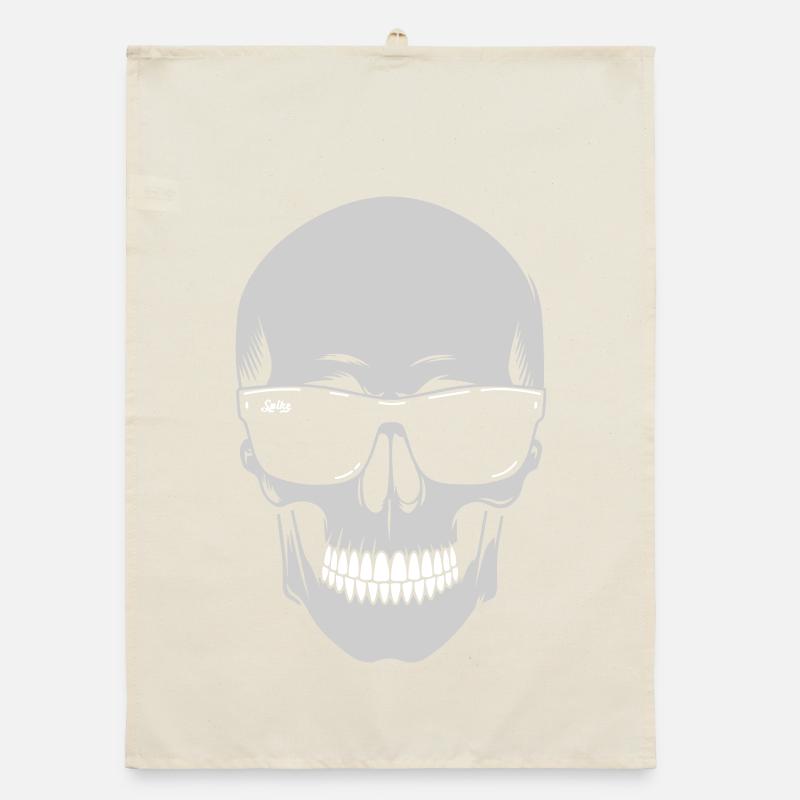 Sonnenbrillen-Skeleton Noir Organic Geschirrtuch