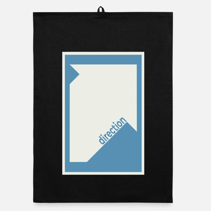 Direction Poster Blau – Modern Minimal Organic Geschirrtuch