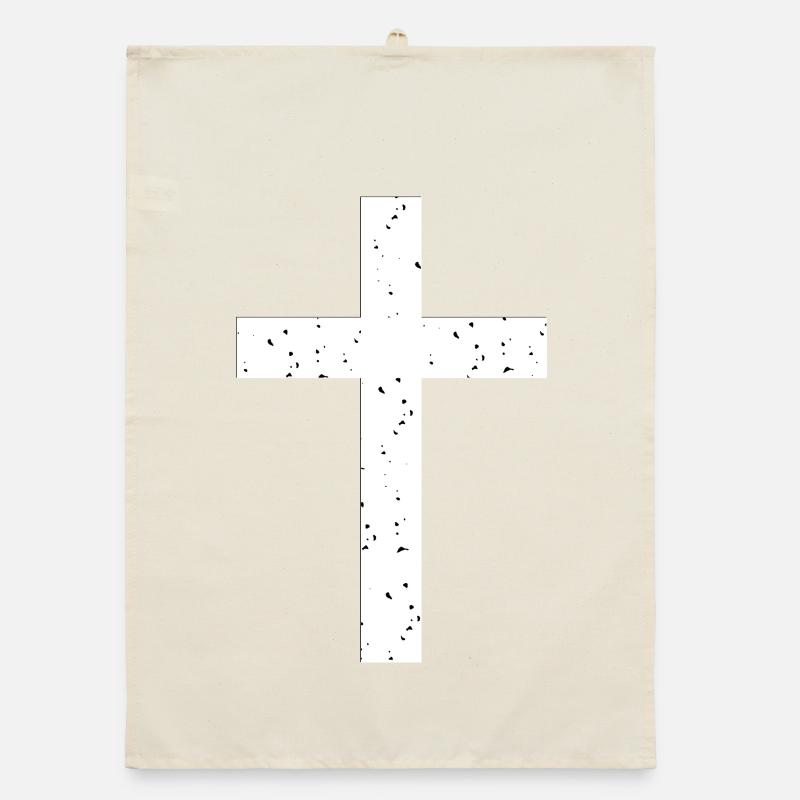 Jésus Croix Blanc Torchon bio