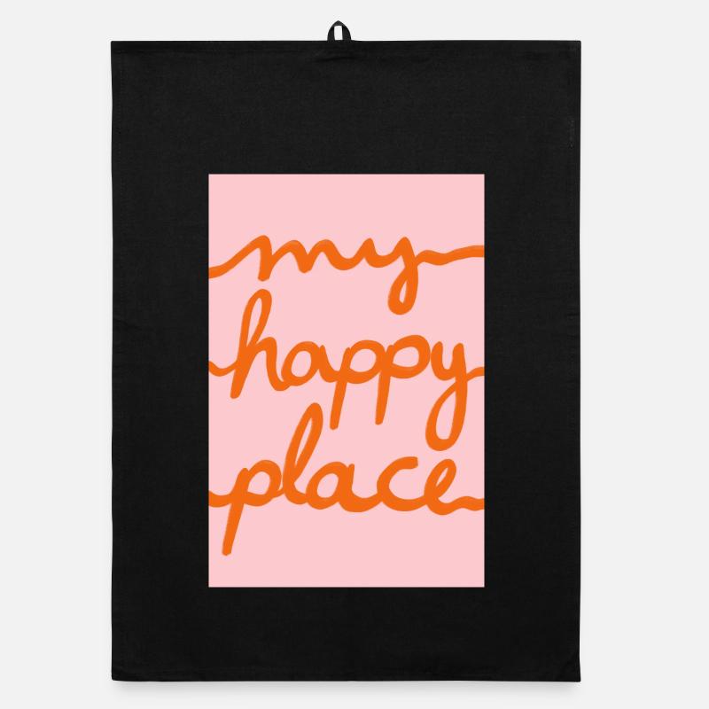 My happy place - orange Organic Geschirrtuch