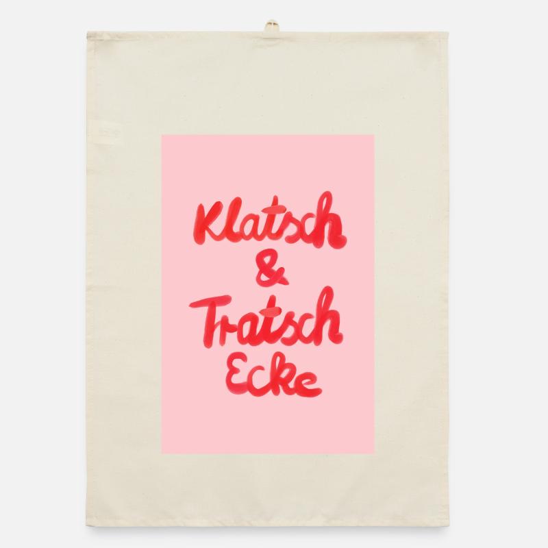 Klatsch & Tratsch - rosa rot Organic Geschirrtuch