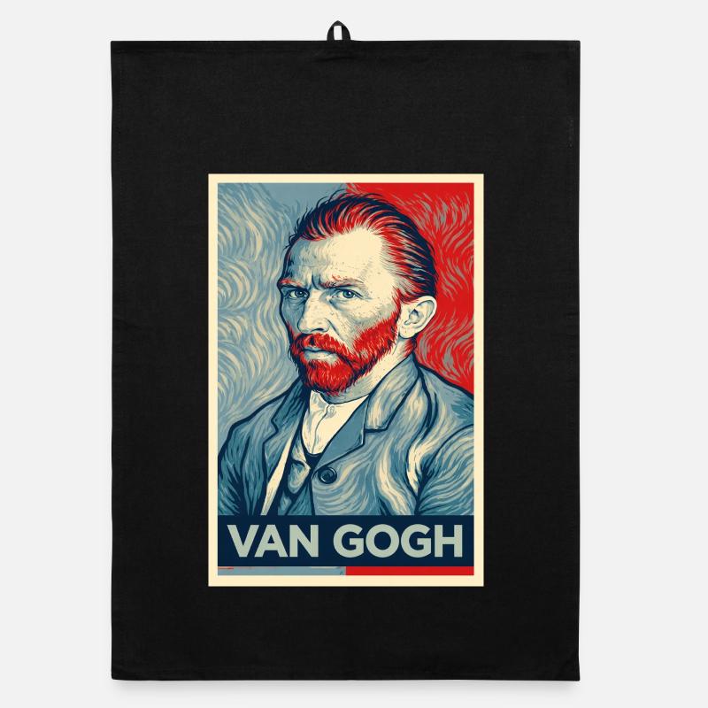 Portrait Pop de Van Gogh à double tonalité Torchon bio