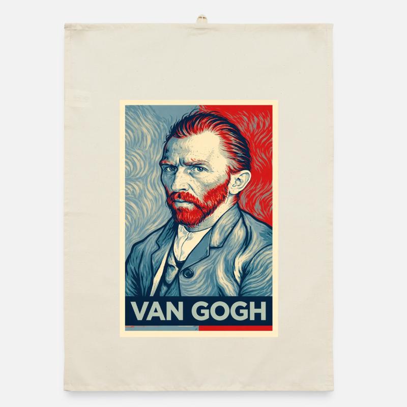 Van Gogh Pop Portrait Dual Tone Organic dish towel