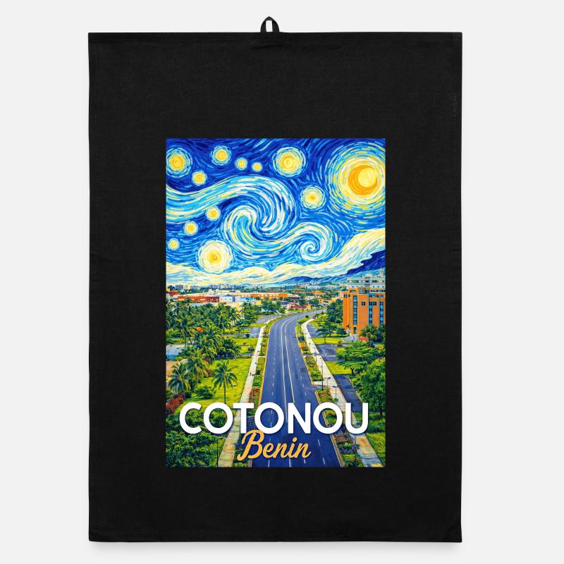 Cotonou Street Starry Sky Organic dish towel