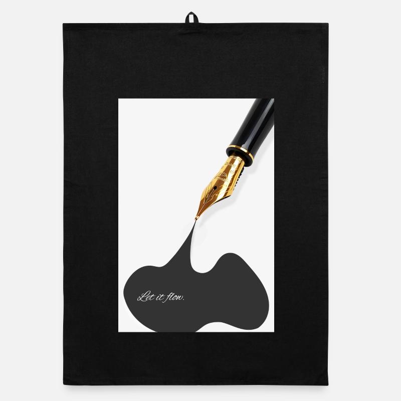 Let it flow Poster Füller Tinte minimal Kunst Organic Geschirrtuch