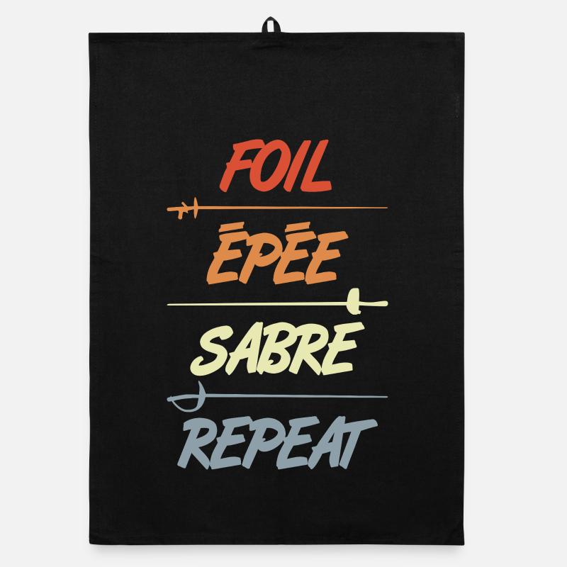 Foil Epee Sabre Repetition Organic dish towel