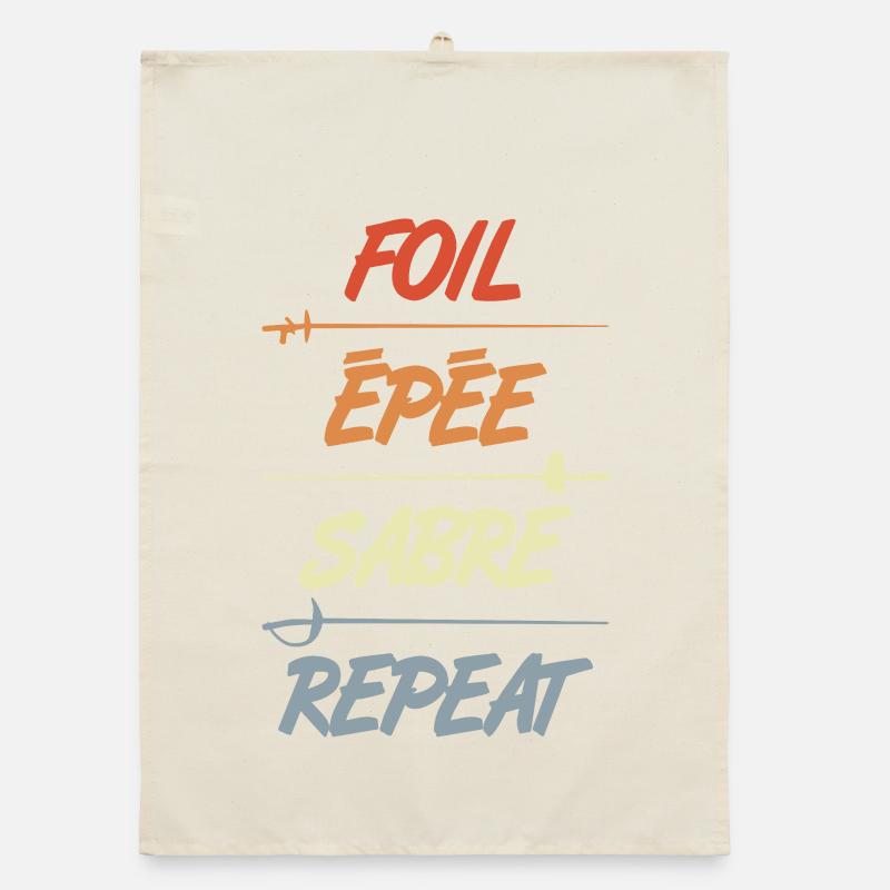 Foil Epee Sabre Repetition Organic dish towel