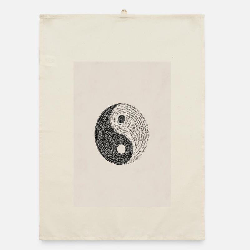Typography Yin Yang: Textured Balance Organic dish towel