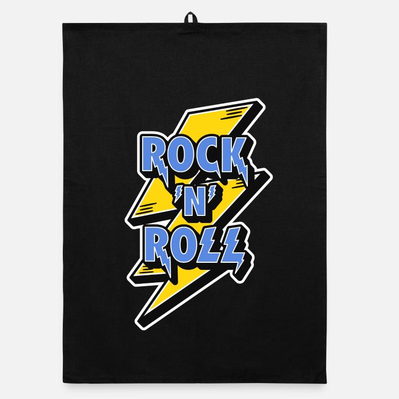 Rock 'N' Roll Logo with Lightning Bolt Organic dish towel
