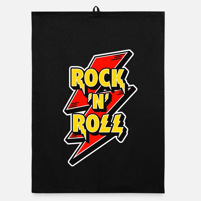 Rock 'N' Roll Lightning Bolt Logo Organic dish towel
