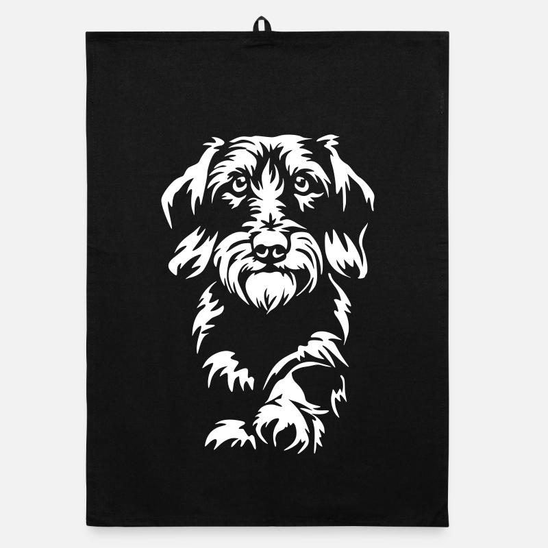 Dachshund "Black Edition" Organic dish towel