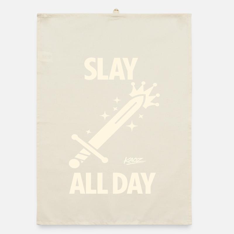 Slay All Day Sword Crown Organic dish towel
