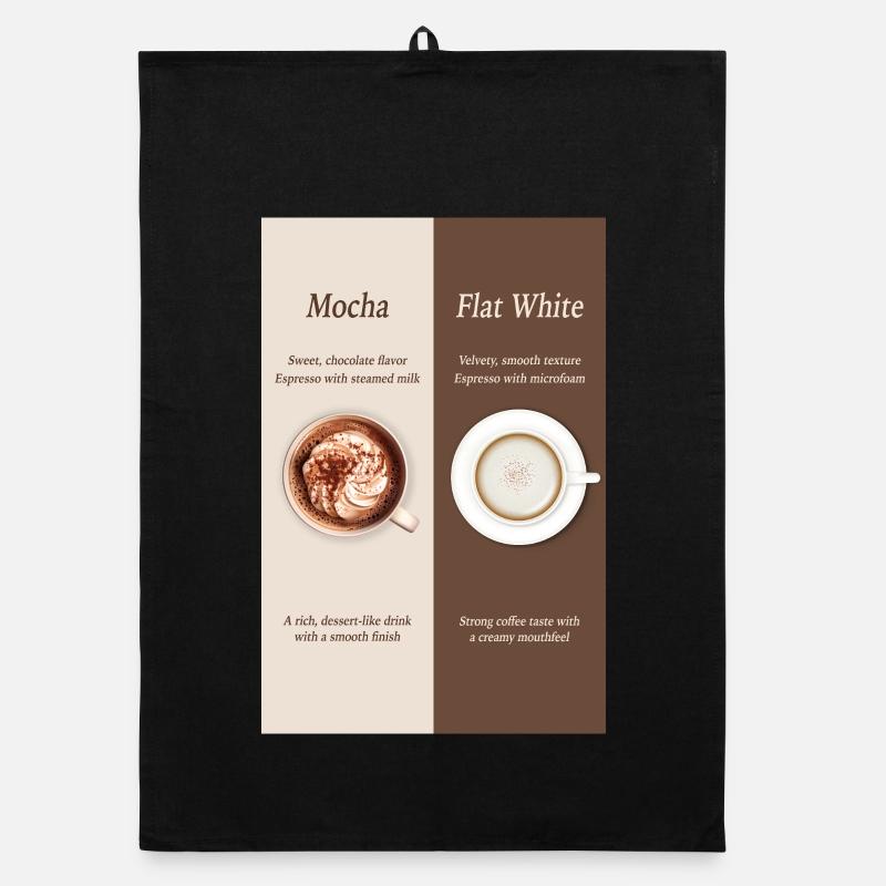 Affiche Moka vs café blanc plat Torchon bio