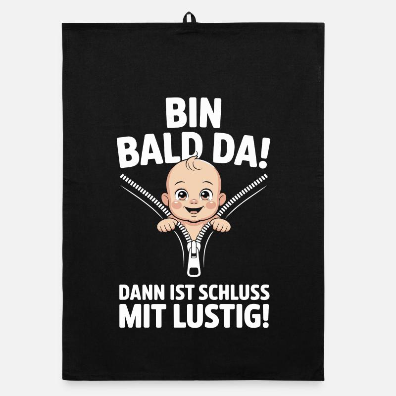  Bin Bald Da Dann Ist Schluss Mit Lustig Lustiger Organic Geschirrtuch