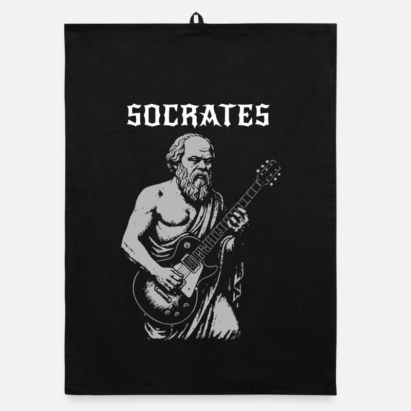 Socrate jouant de la guitare rock Torchon bio