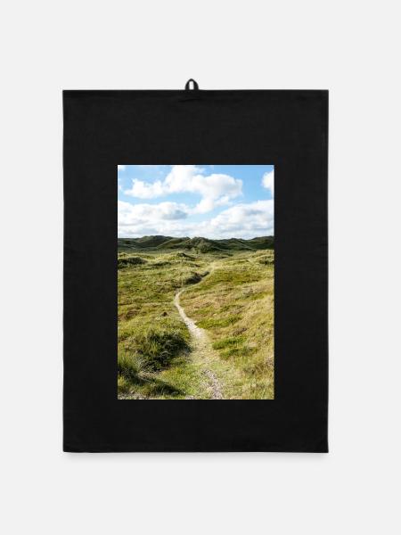 Sentier des Dunes à Søndervig, Danemark - Torchon bio - noir - Devant