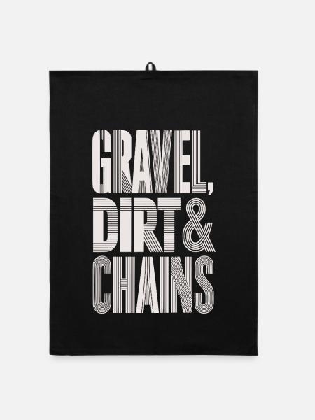 Gravel Bike Gift Shirt - Organic dish towel - black - Front