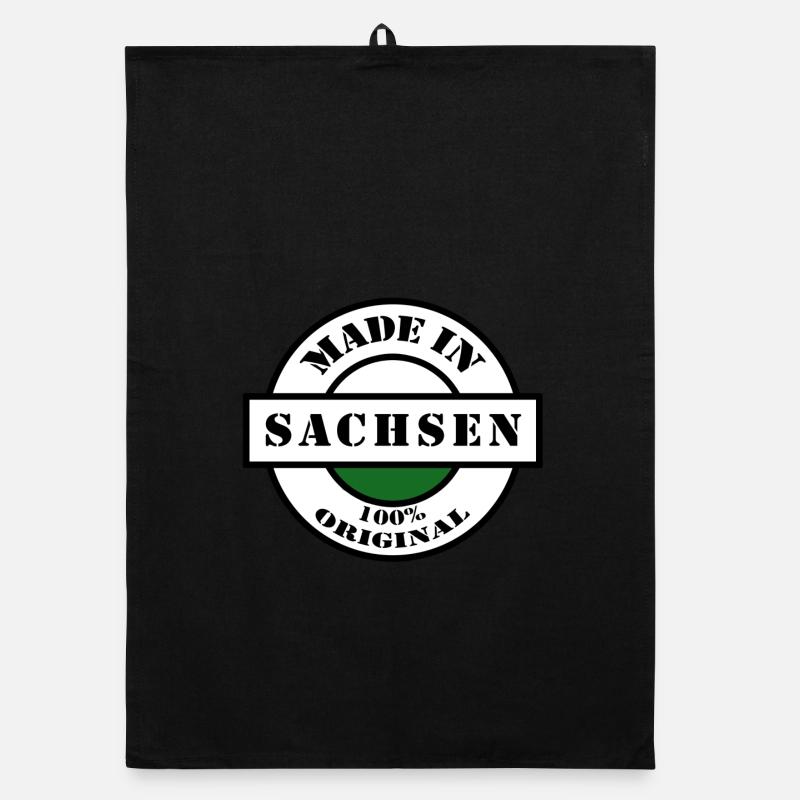 MADE IN SACHSEN Dresden Leipzig Geboren Geschenk Organic Geschirrtuch