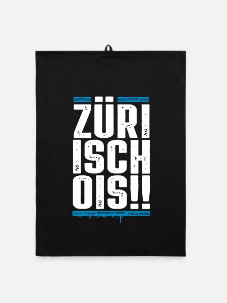 Züri isch ois - Zurich - Züri Regiert - Organic dish towel - black - Front