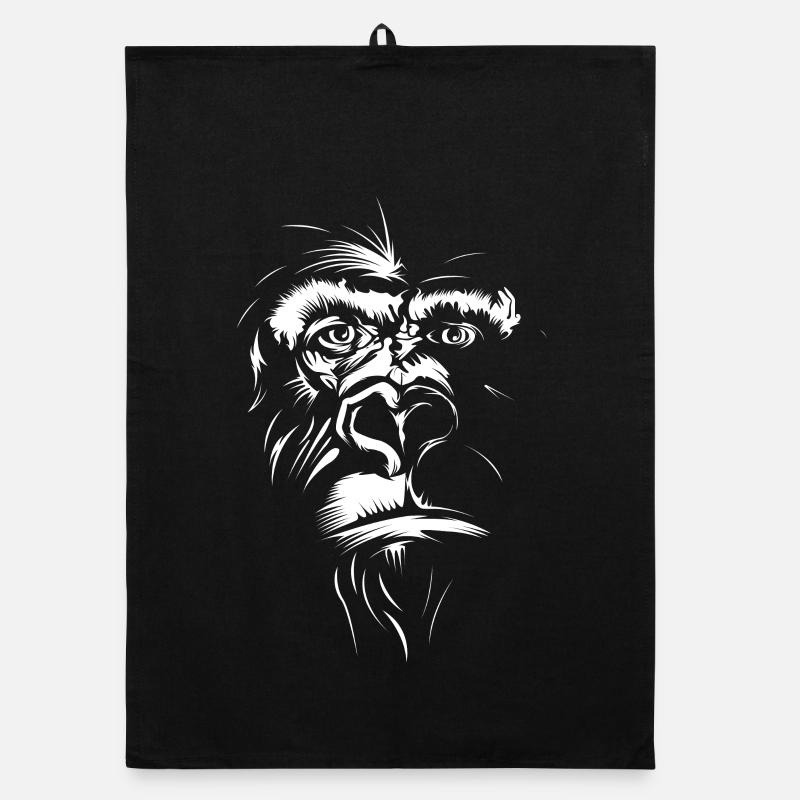 Gorilla portrait monkey icon illustration icon Organic dish towel