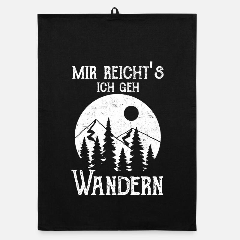 Wandern Wanderer - Organic Geschirrtuch - Schwarz