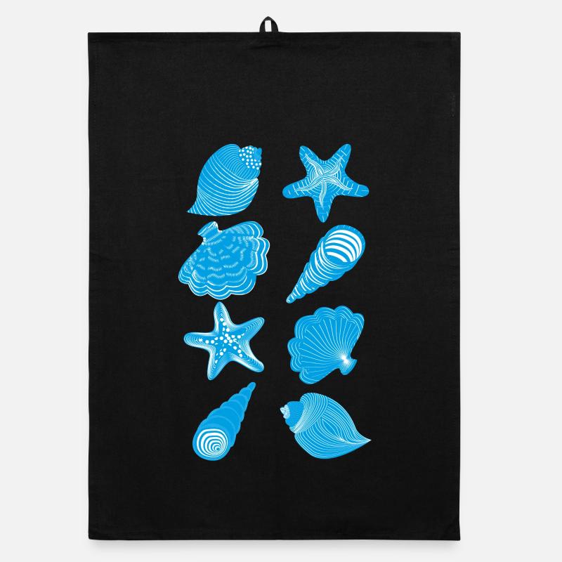 Shells and starfish Organic dish towel