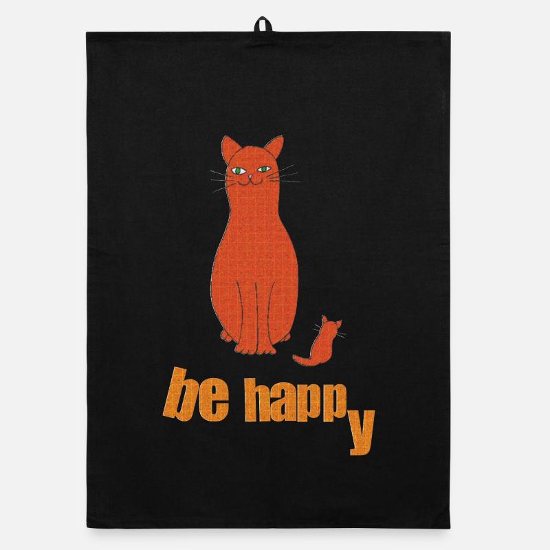 katze be happy Organic Geschirrtuch