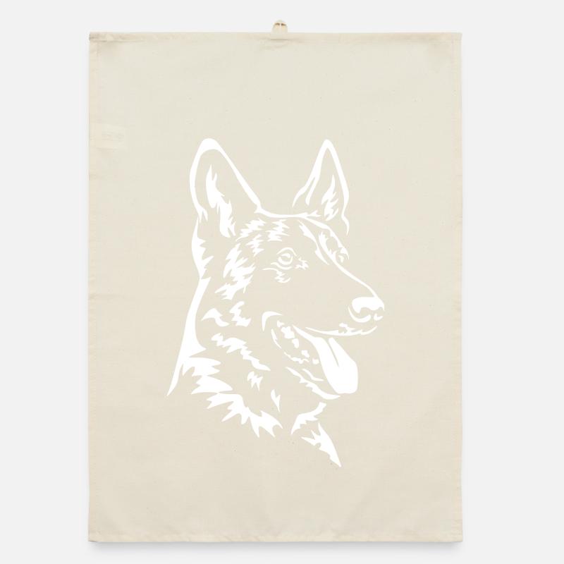 Malinois Tête « Black Edition » Torchon bio