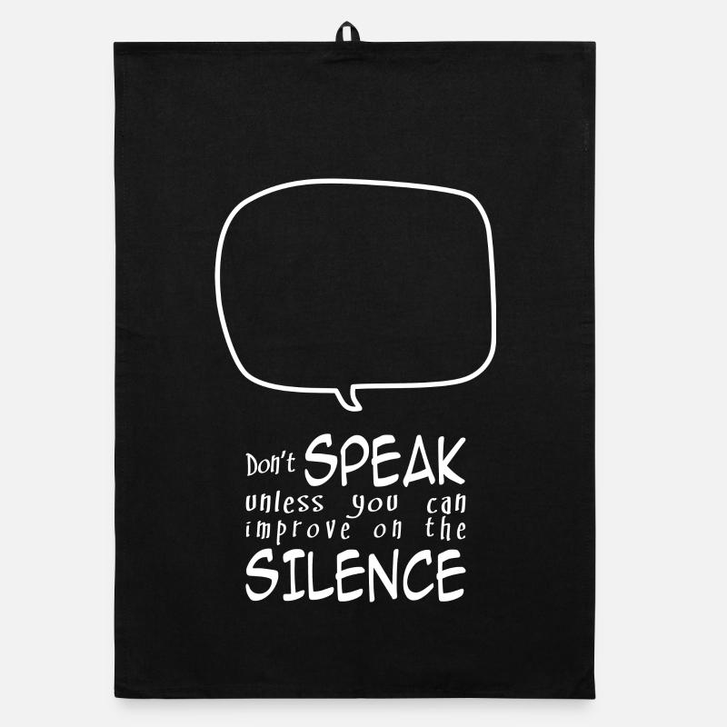 Don't Speak (dark) Organic dish towel