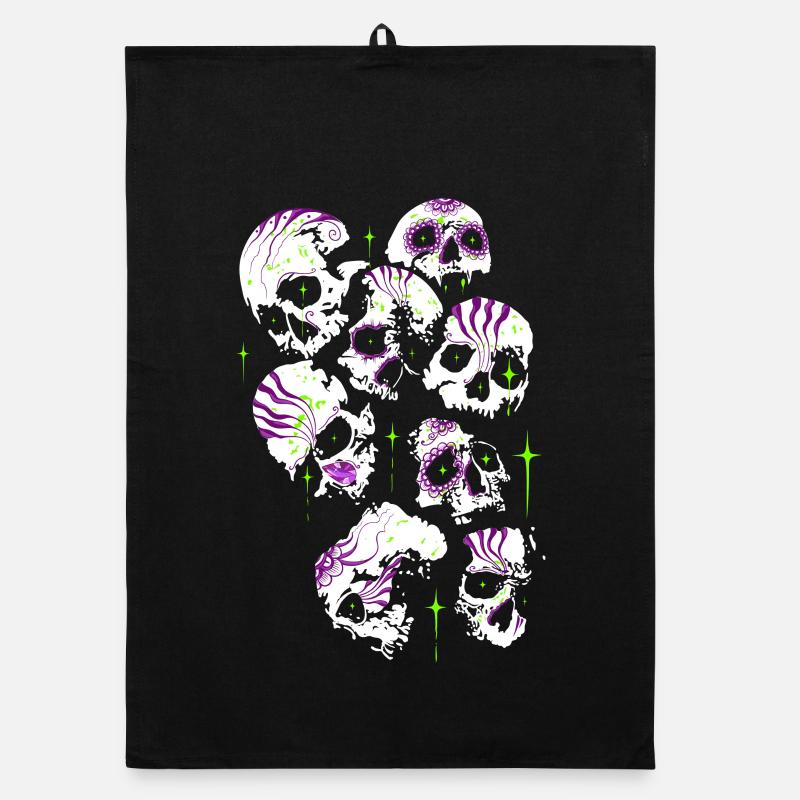 Skulls Skull Halloween Sugar Skulls Organic dish towel