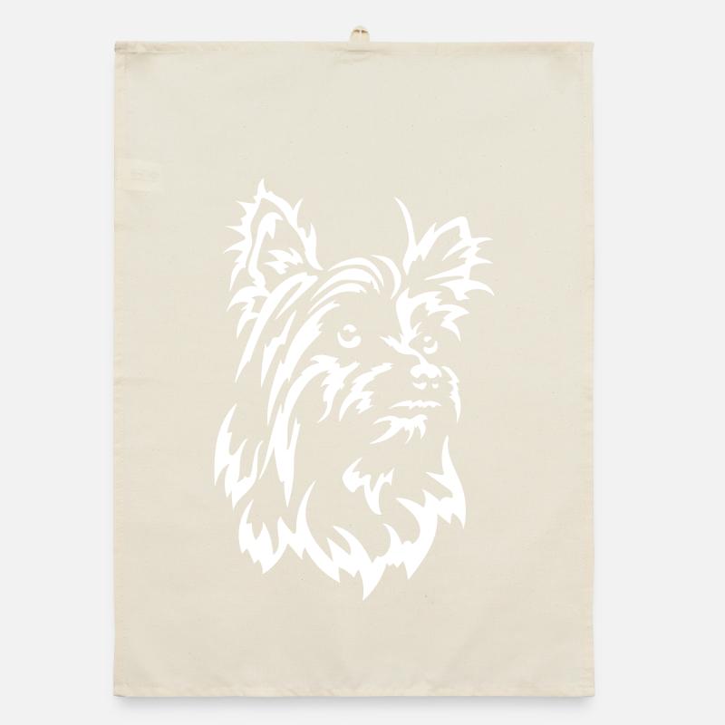 Yorkshire Terrier Head « Black Edition » Torchon bio