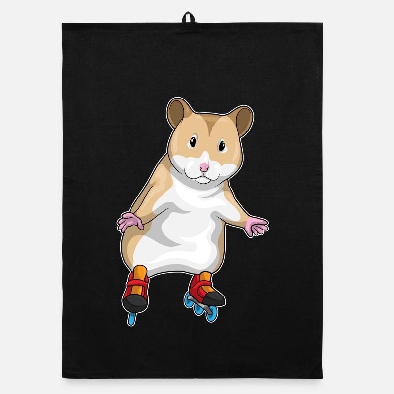 Hamster Inline skating Inline skates Organic Geschirrtuch