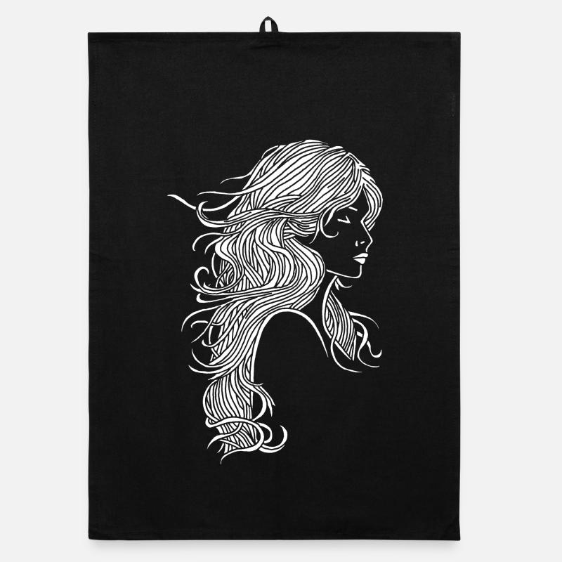 White-haired girl Organic dish towel