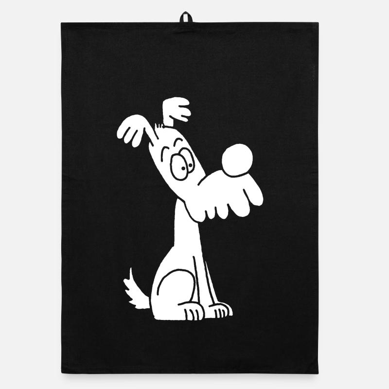 Chien blanc rigolo et mignon Torchon bio