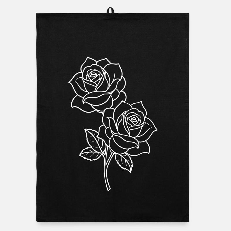 Rosen - Blumen - Blüten - Spruch Organic Geschirrtuch