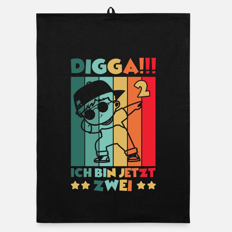 Digga Ich Bin 2 Jahre 2 Geburtstag Dabbing Junge Organic Geschirrtuch