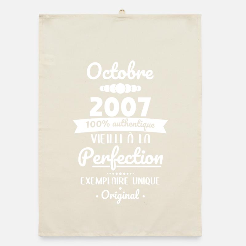 18th Birthday - October 2007 Original Organic dish towel