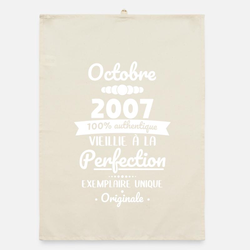 18th Birthday - October 2007 Original Organic dish towel
