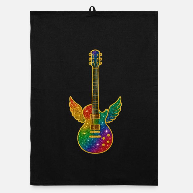Guitare Galaxy avec ailes d’ange Torchon bio