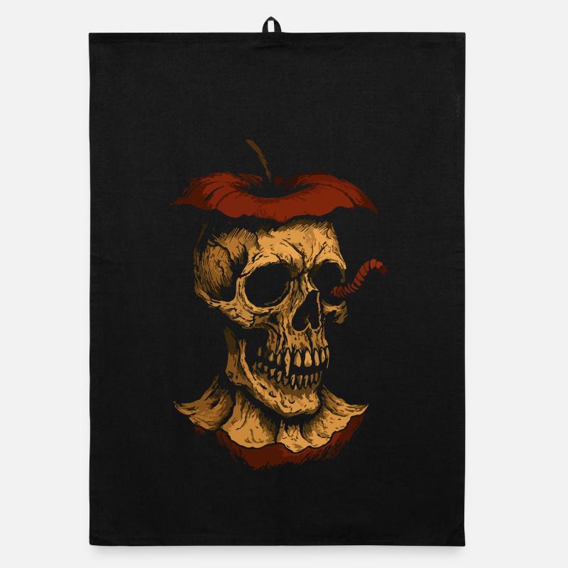 Dunkler Apfelschädel Organic Geschirrtuch