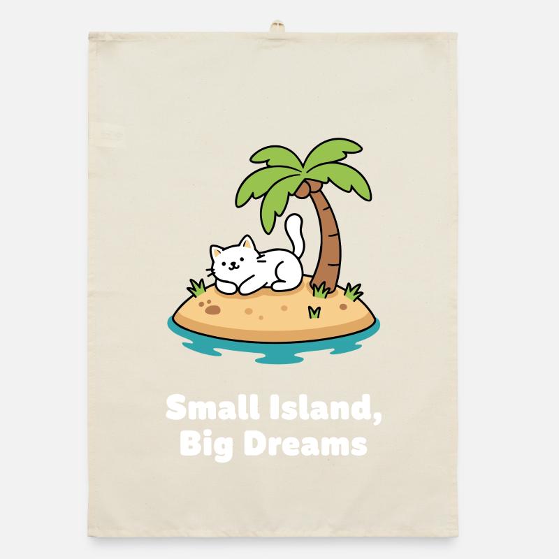 Cat's dream island idyll Organic dish towel
