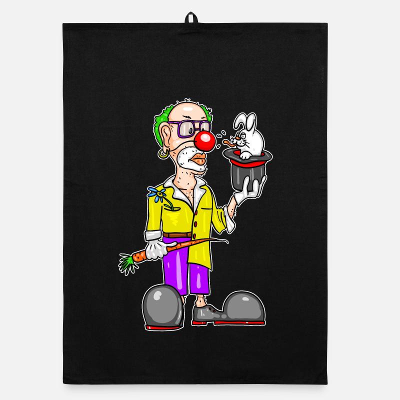 Clown & Rabbit – Funny Magic Cartoon Organic dish towel