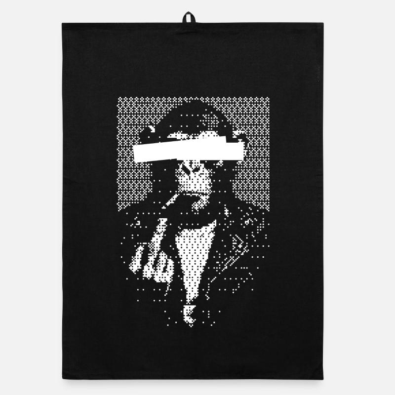Blindfolded monkey criminal Organic dish towel