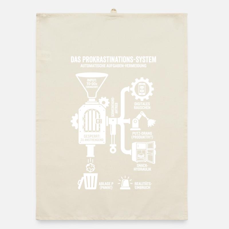 Infographie drôle du système de procrastination Torchon bio