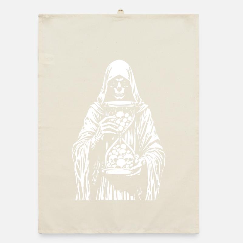 Sensenmann mit Schädeln Organic Geschirrtuch