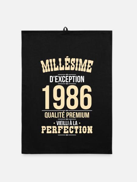 1986 – Exceptional vintage – Premium quality - Organic dish towel - black - Front